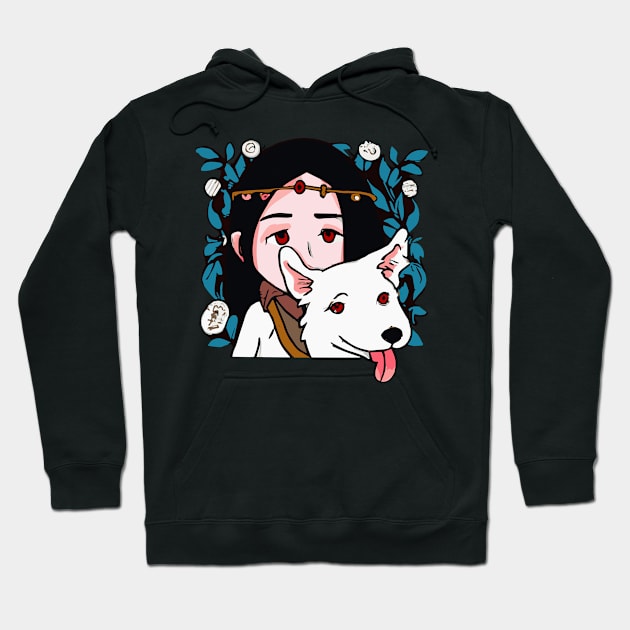 Girl with White Collie Dog Lover Puppy Hoodie by BetterManufaktur